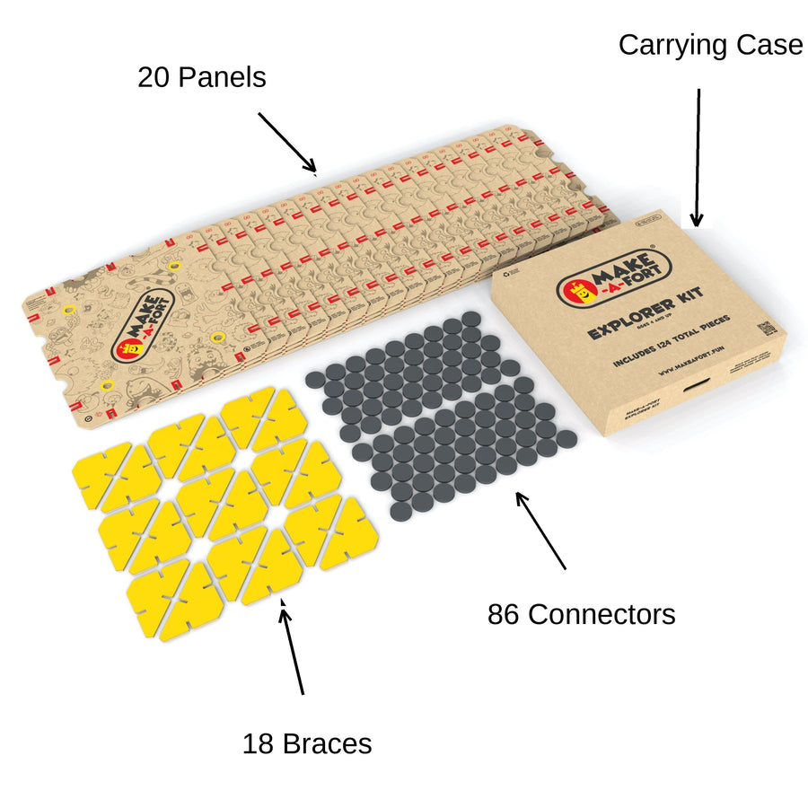 Kit De Construcción De Fuertes Interiores Para Niños (124 Piezas)