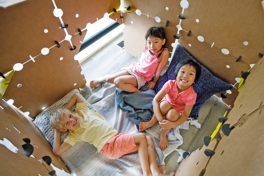 Kit De Construcción De Fuertes Interiores Para Niños (124 Piezas)